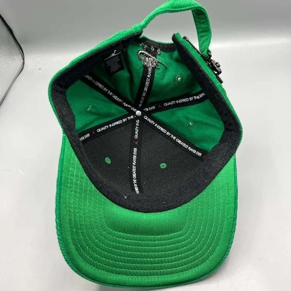 Air Jordan Wings Hat Men Green Corduroy Jumpman Strap Back Cap